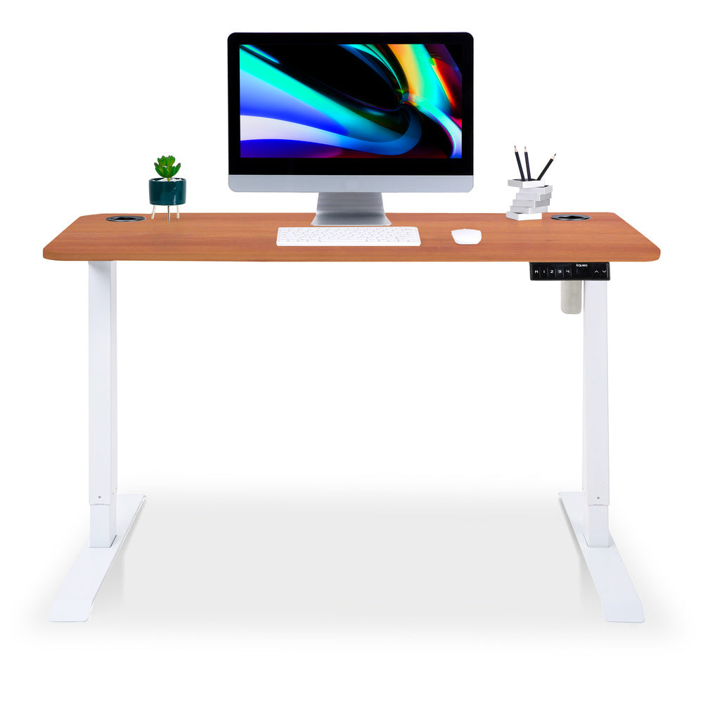 bureau assis debout LIFT 120x80cm blanc chene