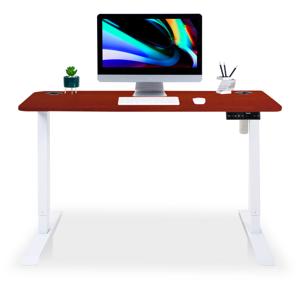 bureau assis debout LIFT 160x80cm blanc chene foncé