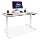 bureau assis debout DYNAMIC 160x80cm blanc beige taupe