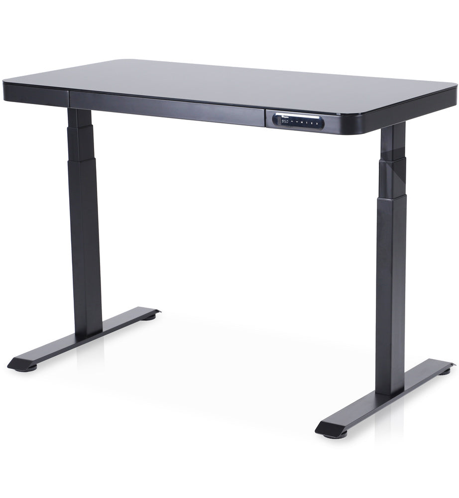 bureau assis debout en verre trempé gaming CONNECT KQUEO noir