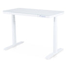 bureau assis debout en verre trempé KQUEO blanc