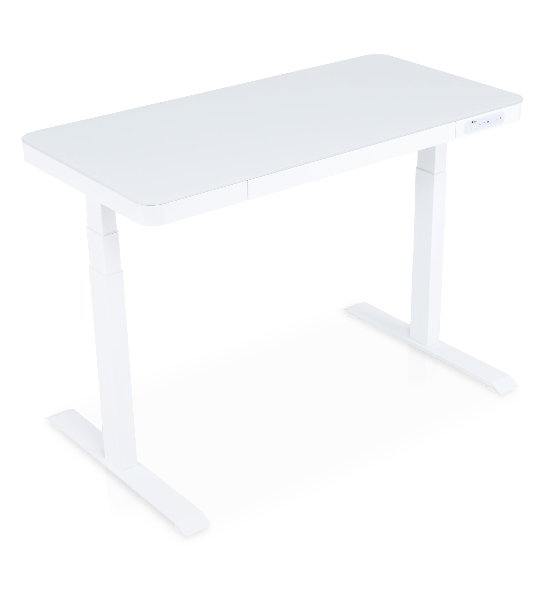 bureau assis debout en verre trempé KQUEO blanc