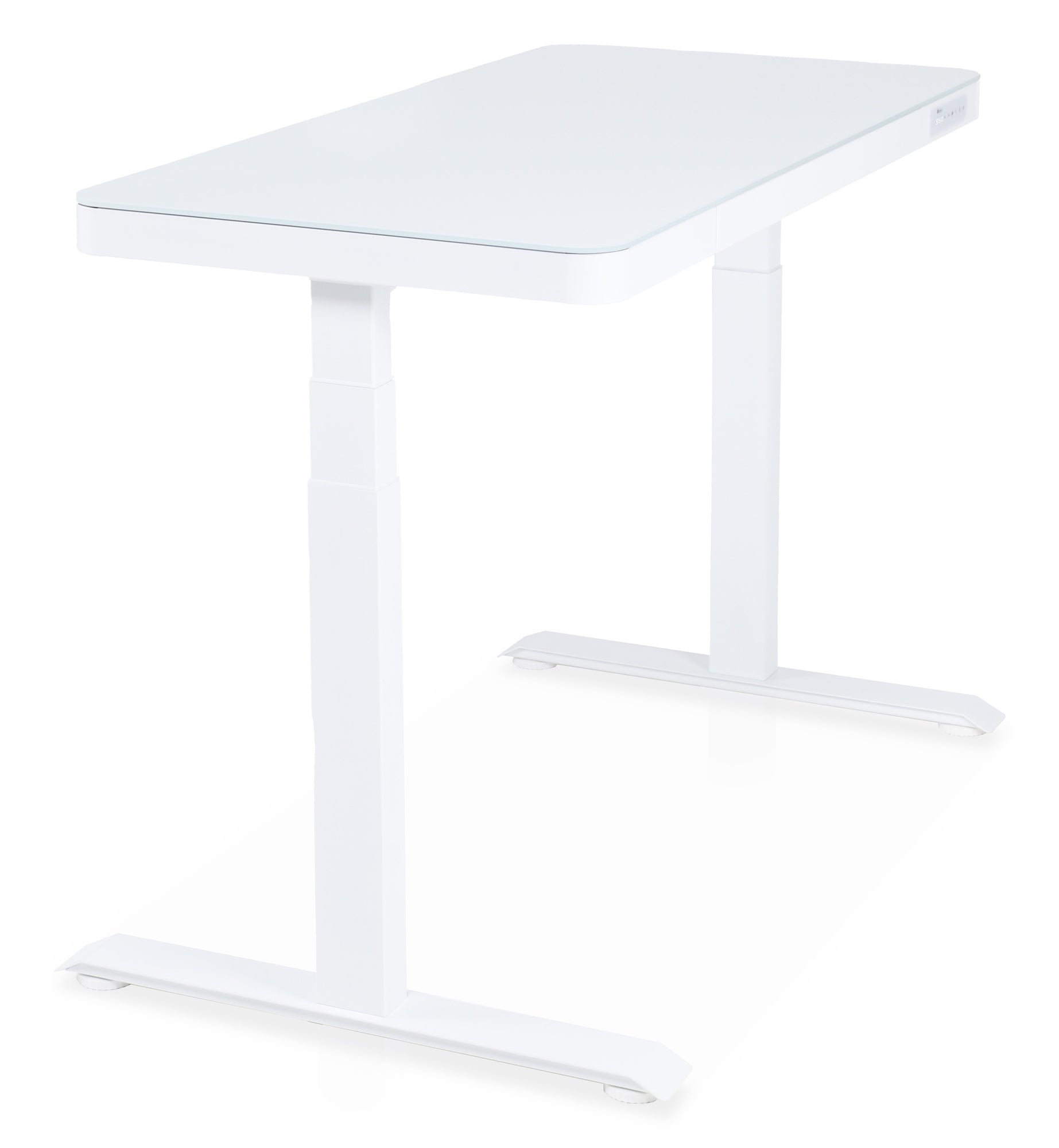 bureau assis debout en verre trempé KQUEO blanc