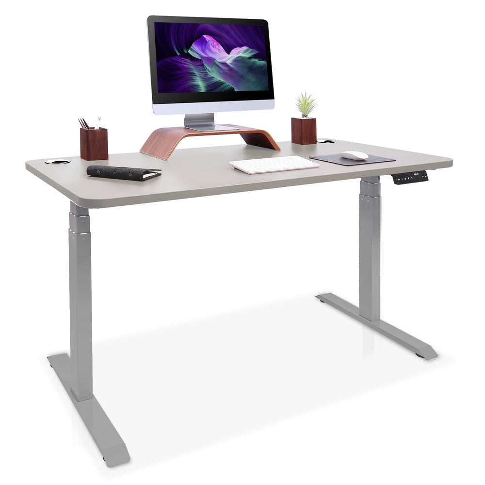 bureau assis debout DYNAMIC 160x80cm gris/gris beige taupe