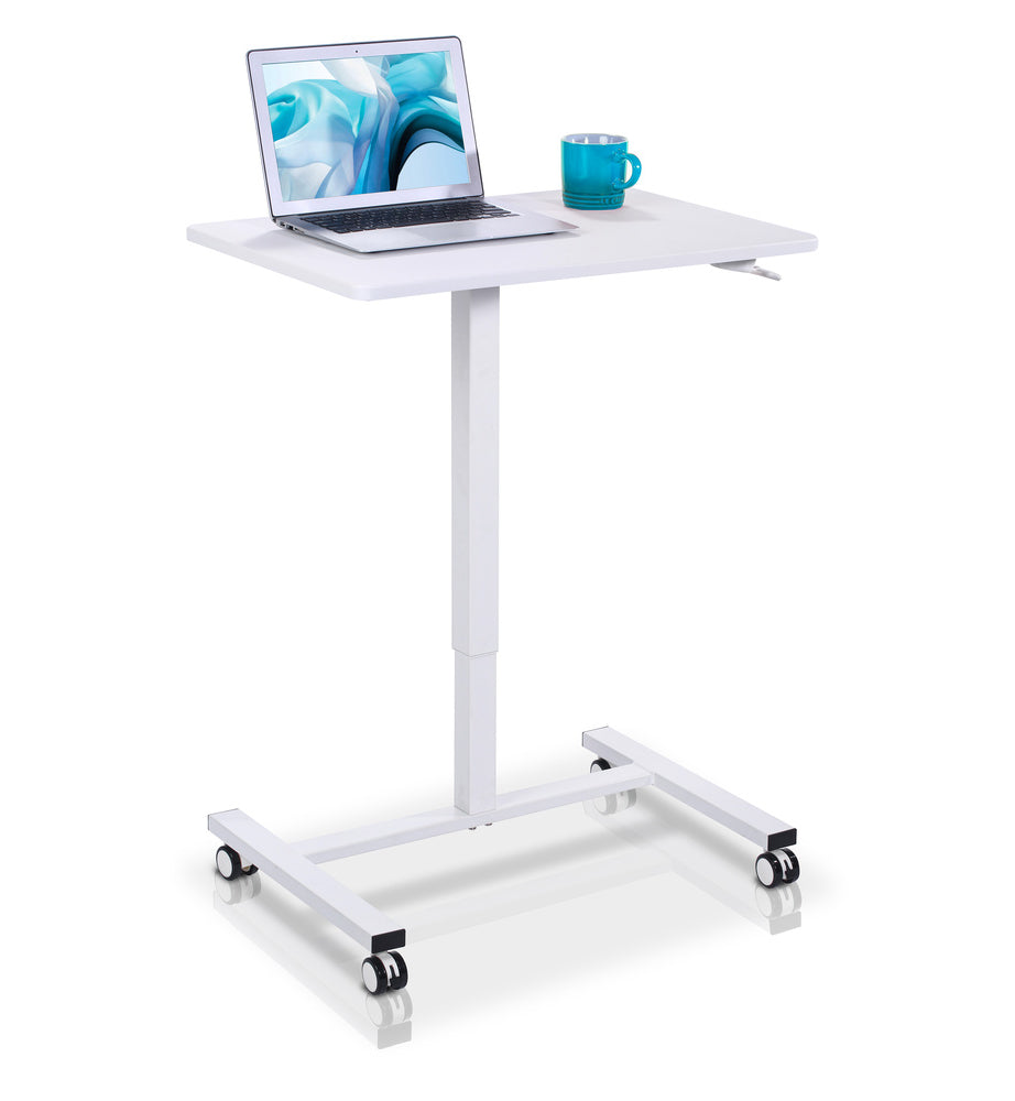 bureau assis debout manuel blanc