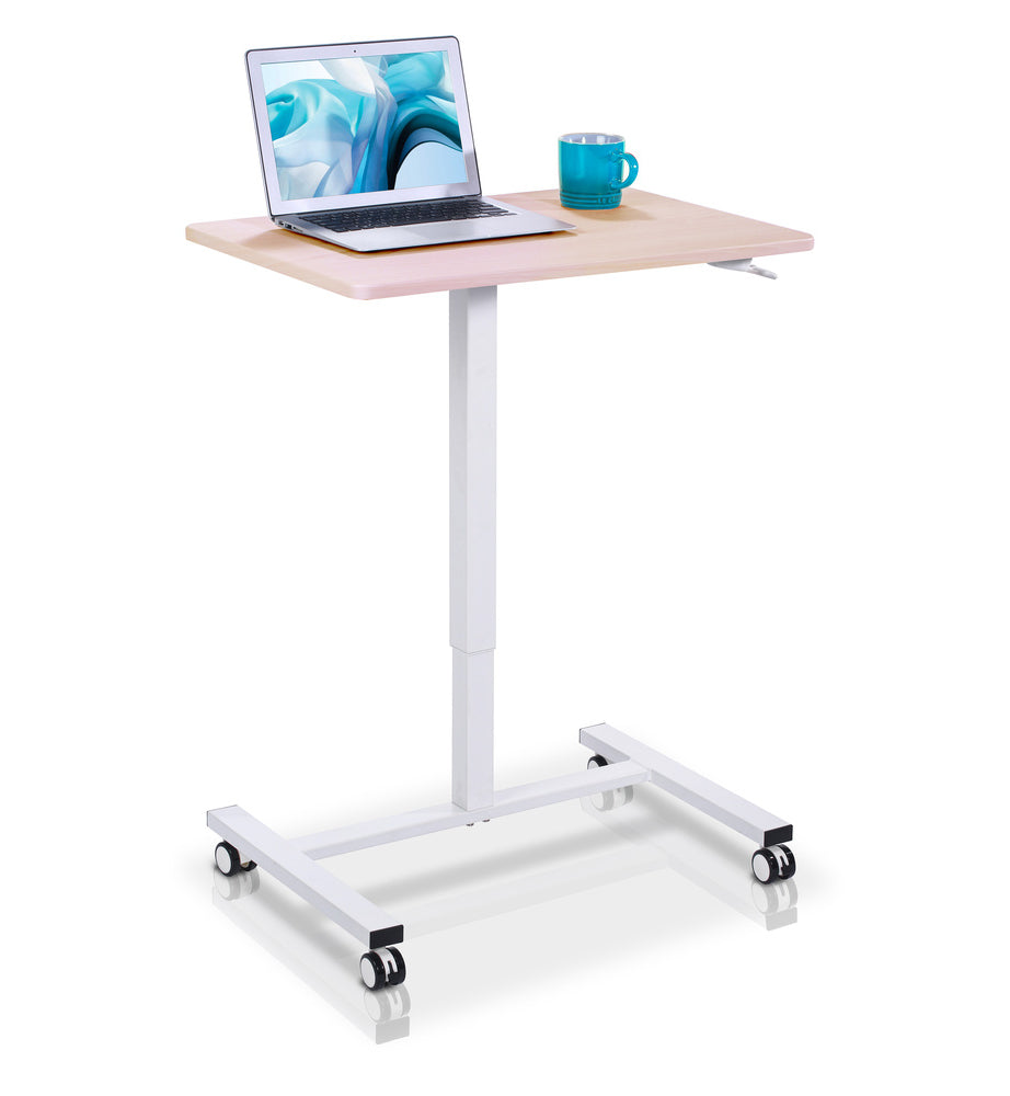 bureau assis debout manuel blanc chene clair