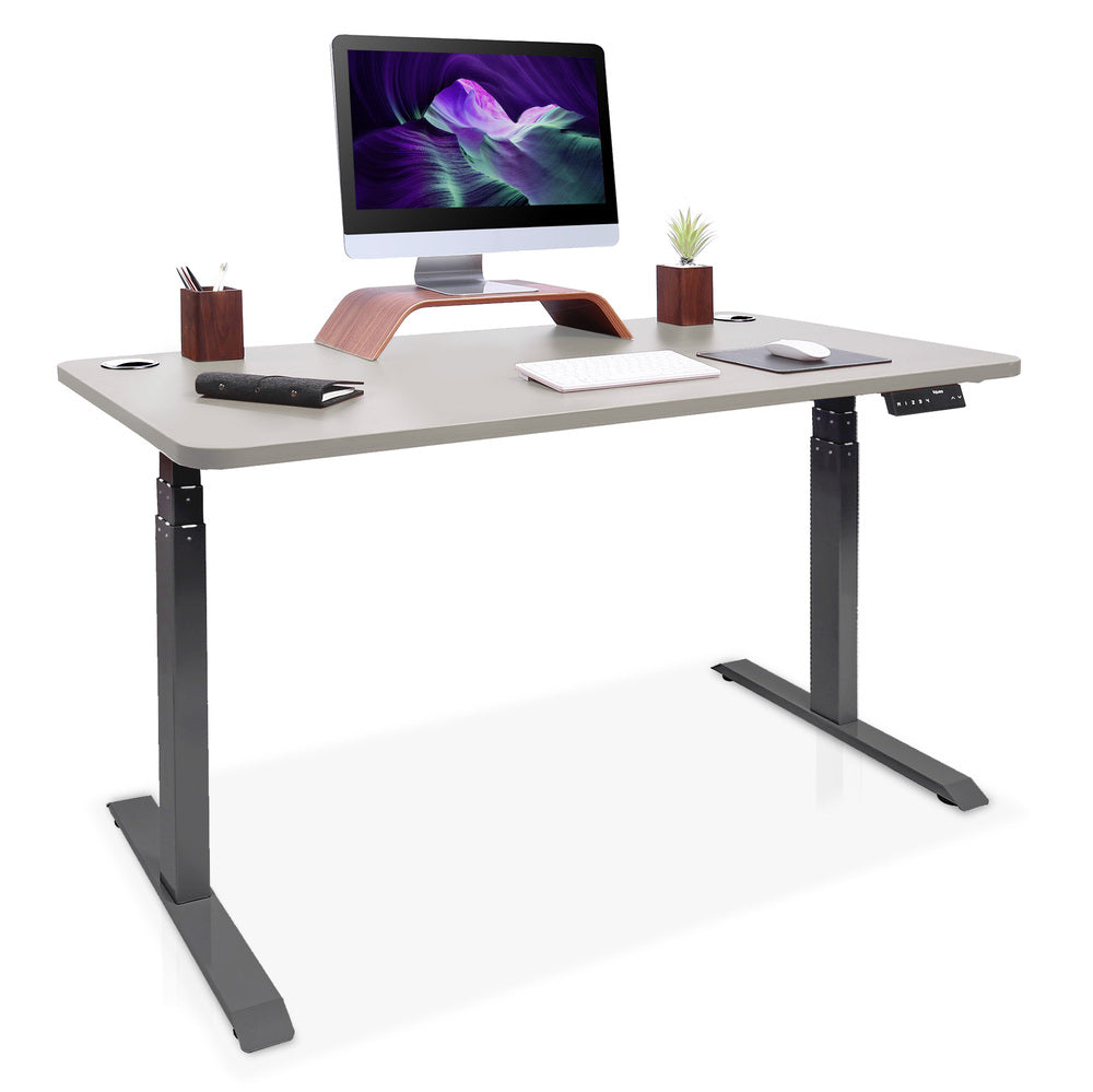 bureau assis debout DYNAMIC 160x80cm noir/beige taupe