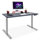 bureau assis debout pieds arrondis gris/gris ardoise  110x60cm