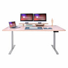 Bureau assis debout 180x80 gris chene clair