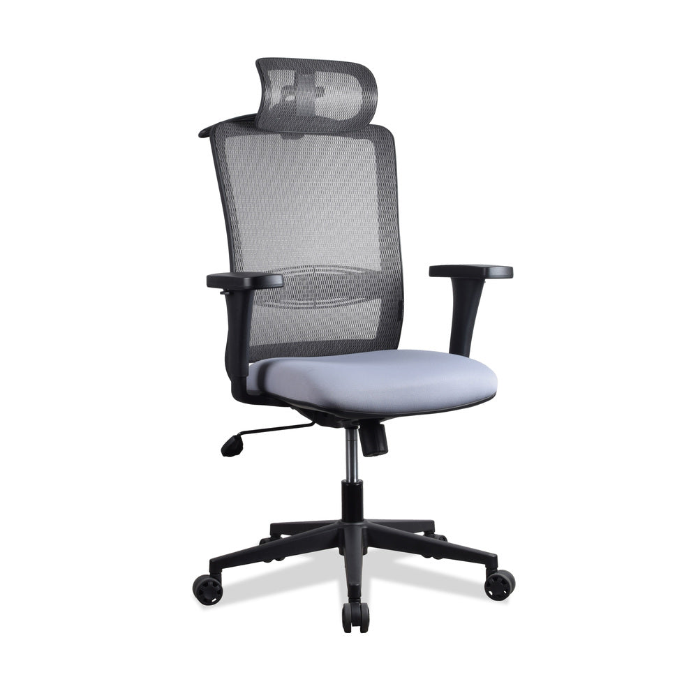 Chaise ergonomique multi réglages grise LAMA KQUEO