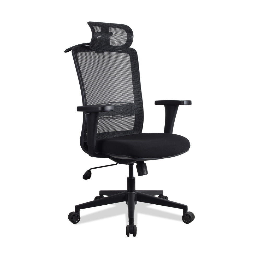 Chaise ergonomique multi réglages noire LAMA KQUEO