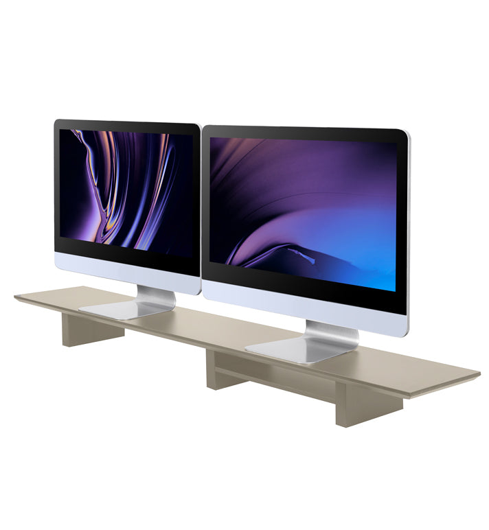 tablette support d'écran coloris beige taupe