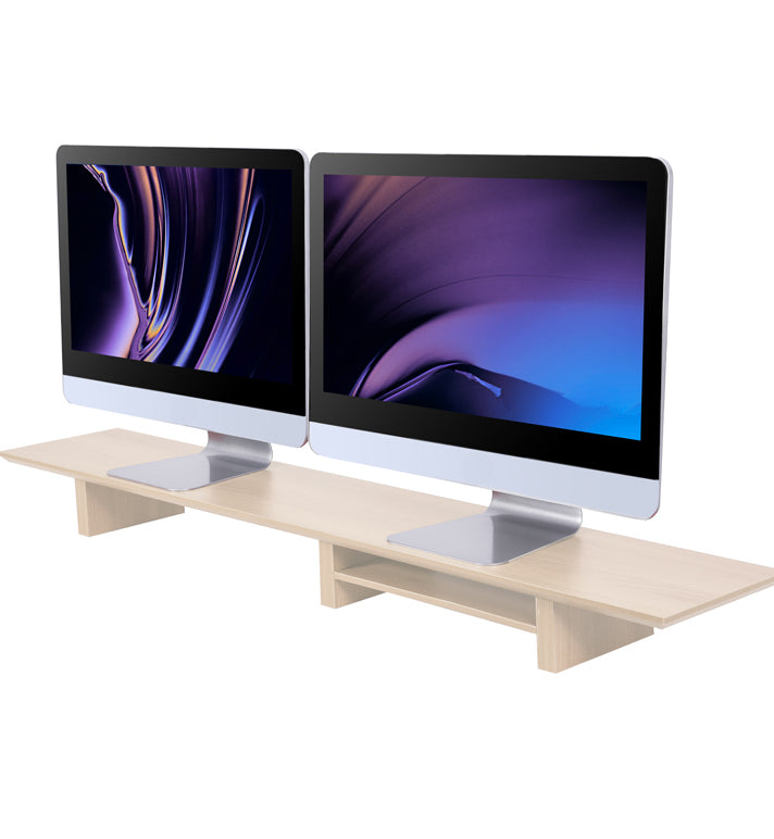 tablette support d'écran coloris chene clair