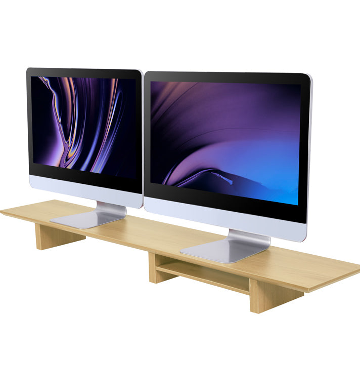 tablette support d'écran coloris chene doré