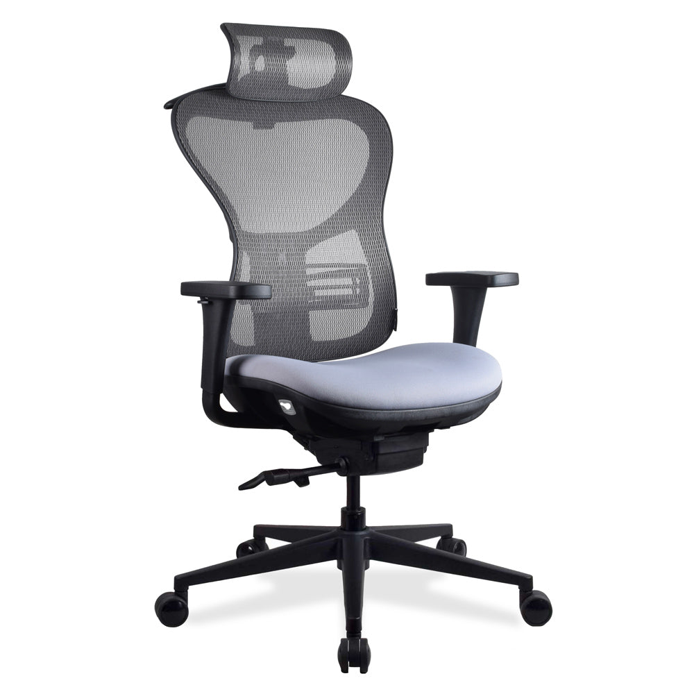 chaise ergonomique WAVE grise KQUEO