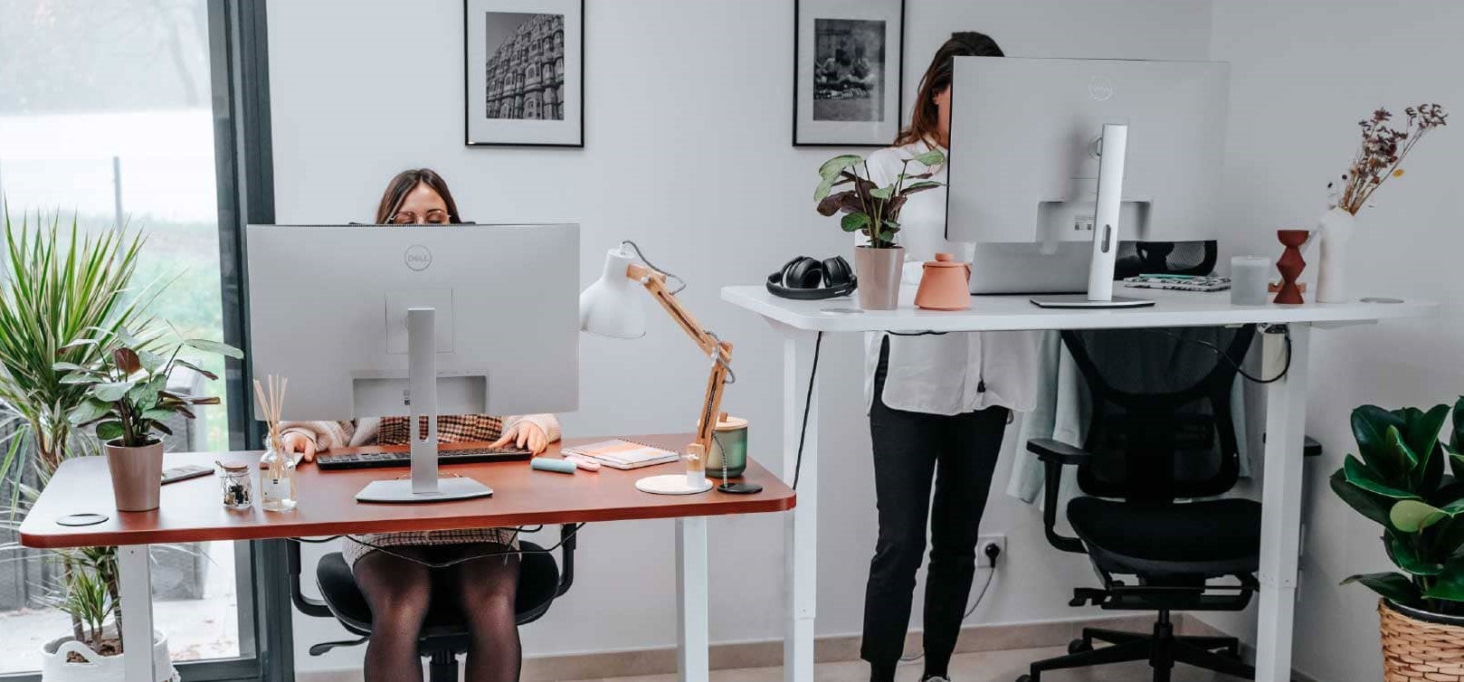 duo de bureaux assis debout KQUEO