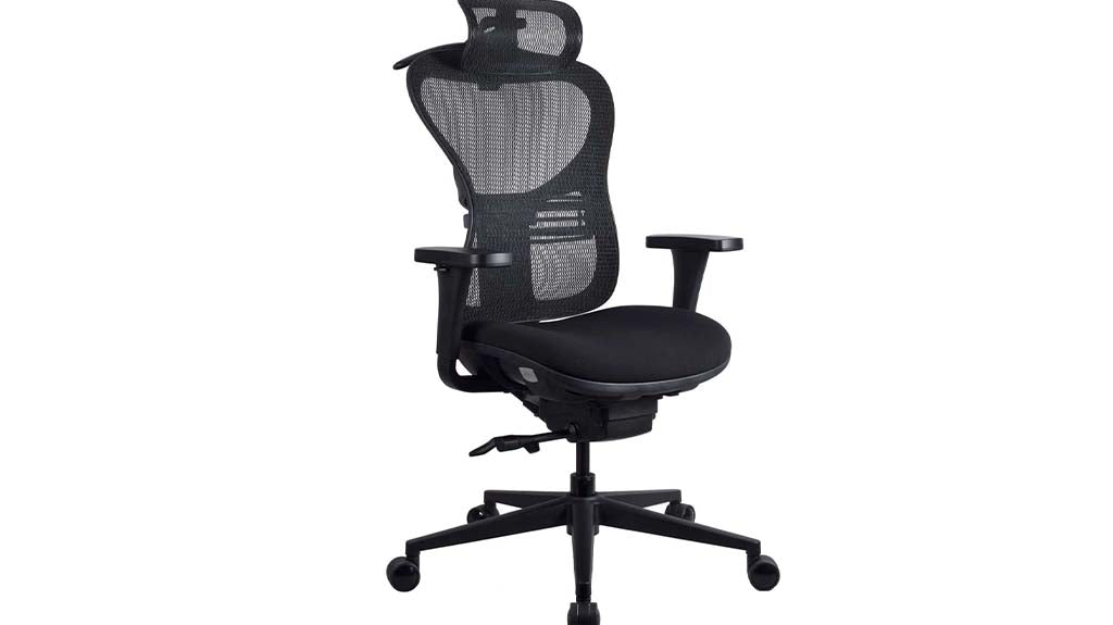 chaise ergonomique noire WAVE