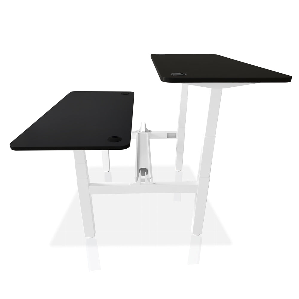 bureau assis debout DUO 120x80cm coloris blanc noir