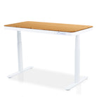 bureau assis debout DYNAMIC CONNECT BAMBOU pied blanc