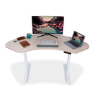 Bureau assis debout incurvé - DYNAMIC CURVE SQUARE 160x73cm blanc-chene-clair