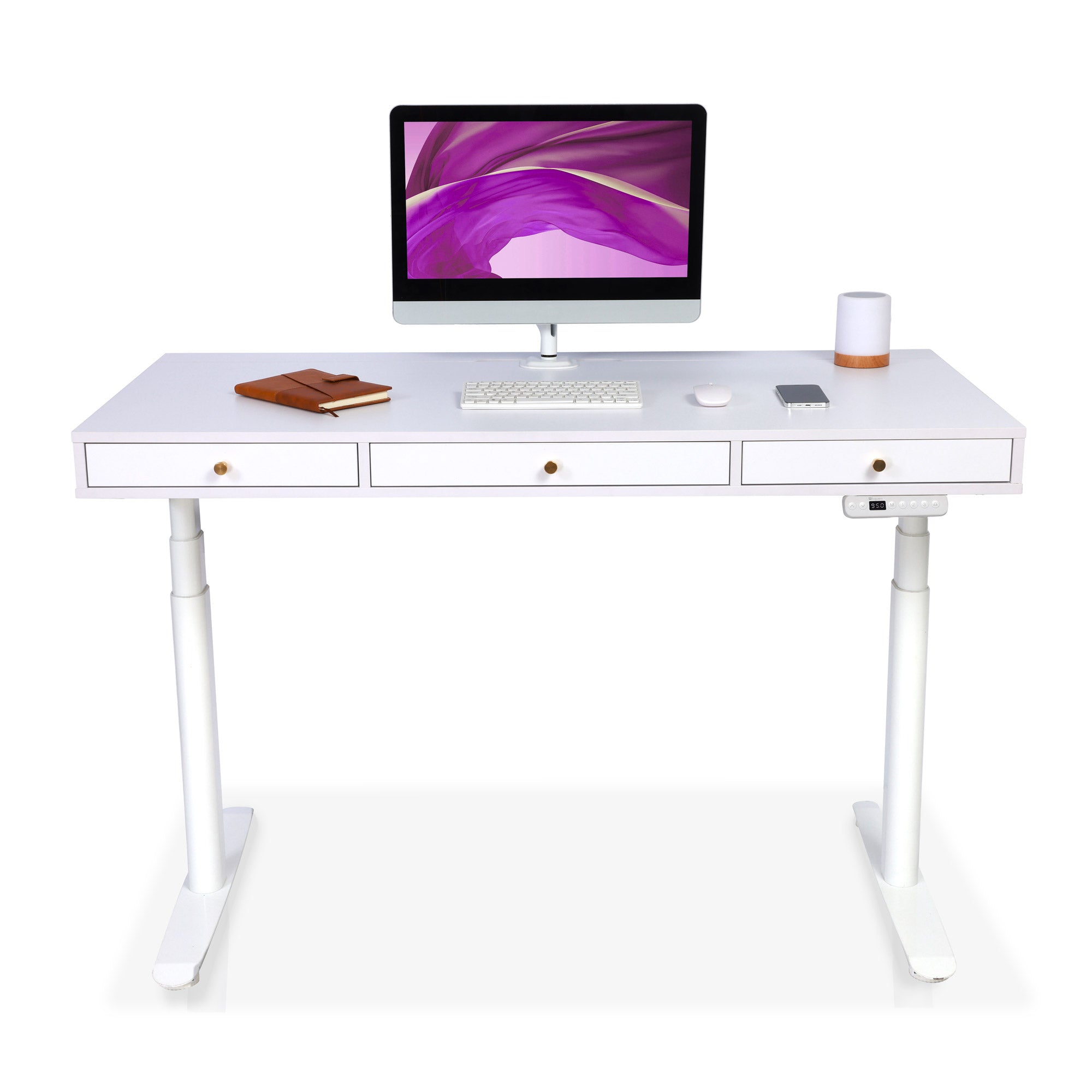 Bureau assis debout 3 tiroirs - SPACE DYNAMIC CIRCLE 2 140x70 cm blanc