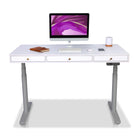 Bureau assis debout 3 tiroirs - SPACE DYNAMIC CIRCLE 2 140x70 cm gris-blanc