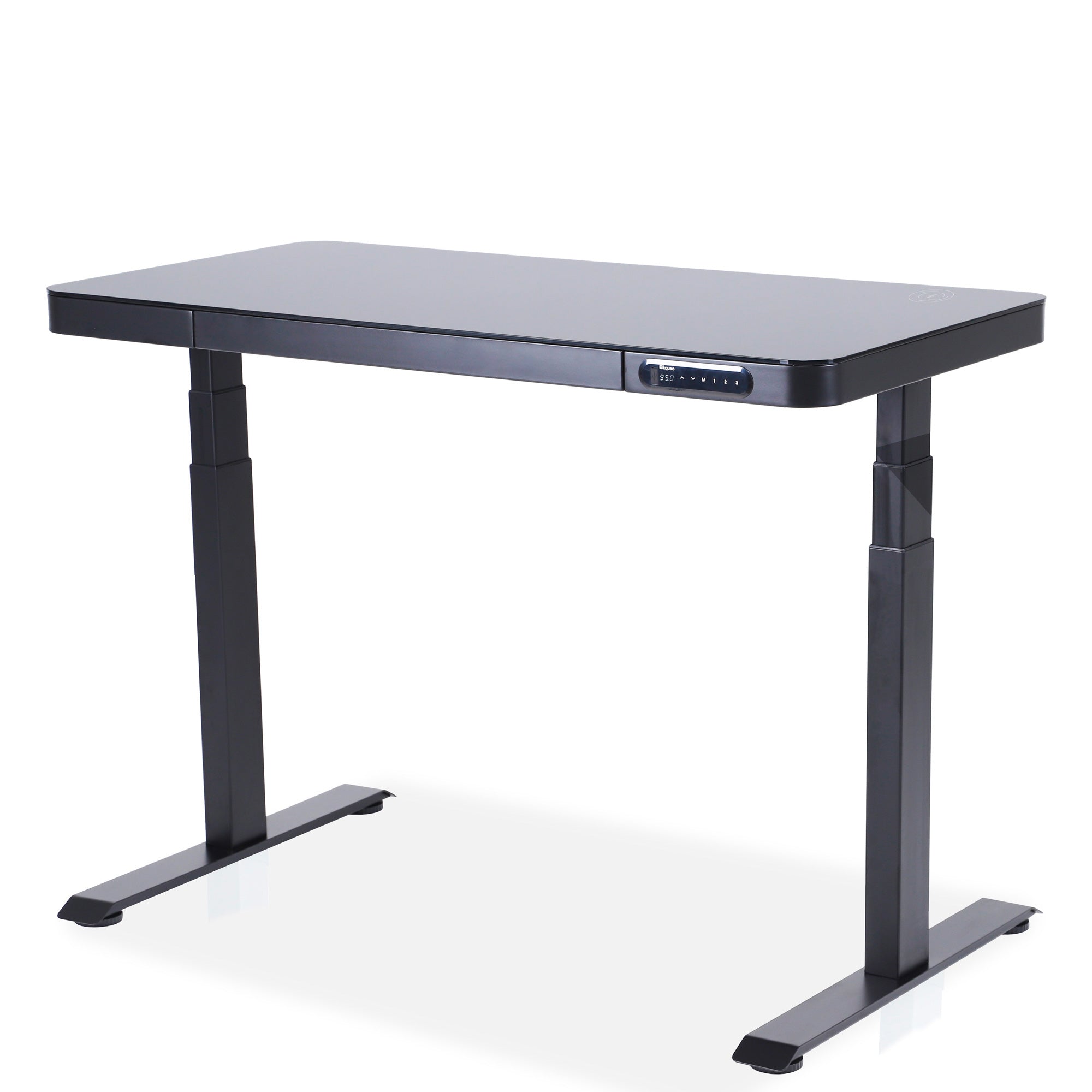 bureau assis debout dynamic connect en verre noir