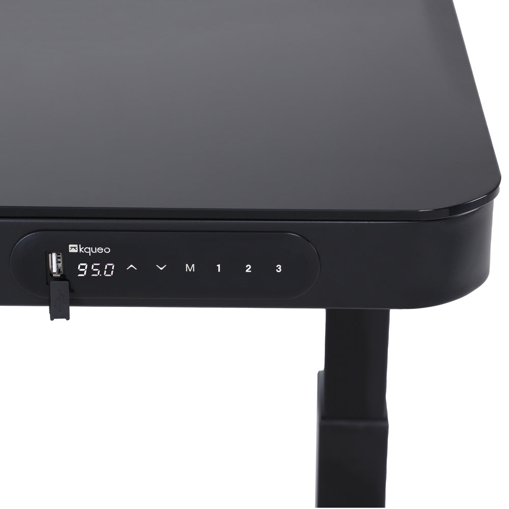 Panneau de contrôle bureau assis debout et USB CONNECT noir