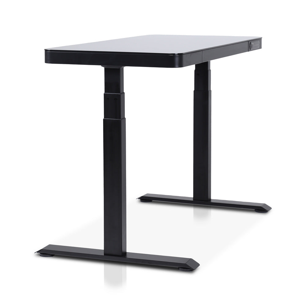 bureau assis debout verre trempé CONNECT noir