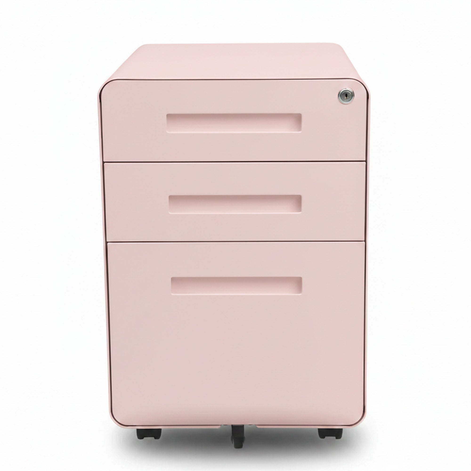 caisson en métal 3 tiroirs rose KQUEO