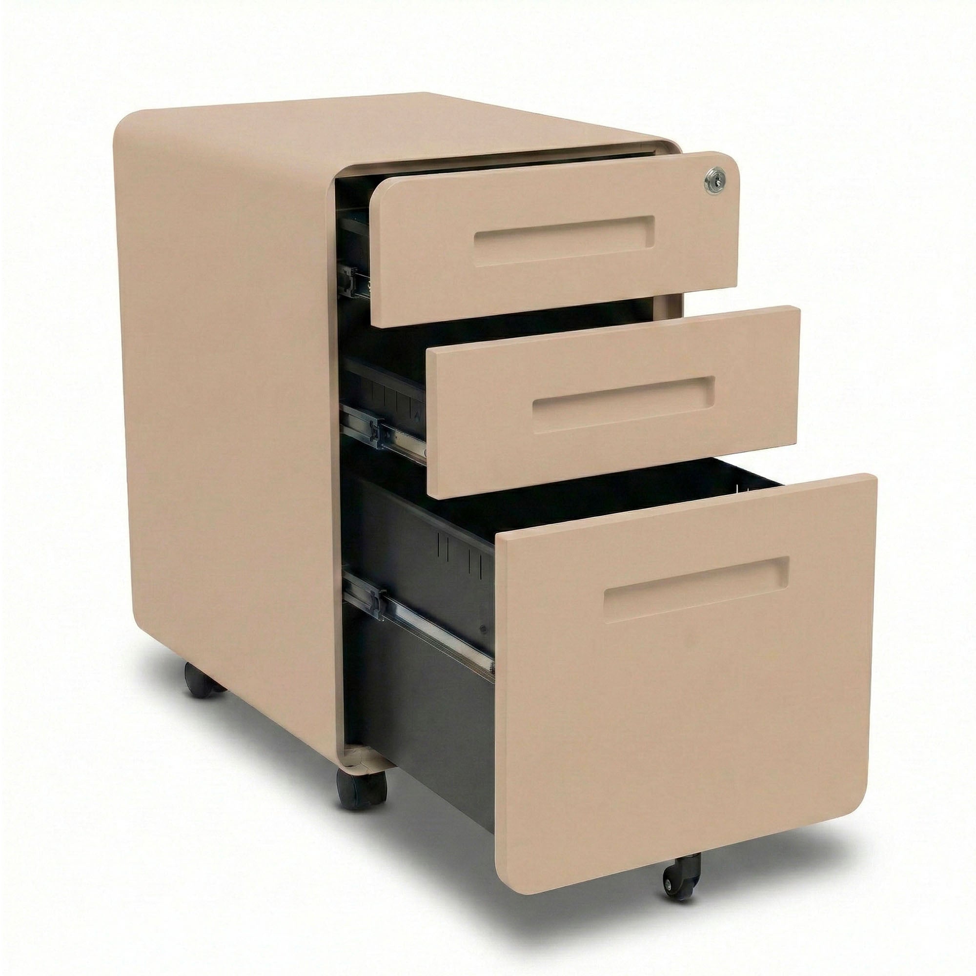 caisson en métal 3 tiroirs beige KQUEO