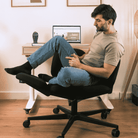 chaise de bureau dynamique FLOW noir et bois posture semi allongé