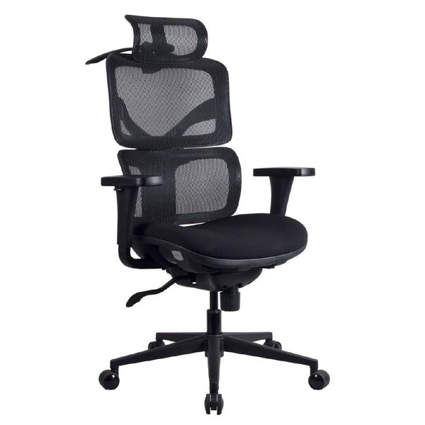 Chaise ergonomique TERRANA, noire