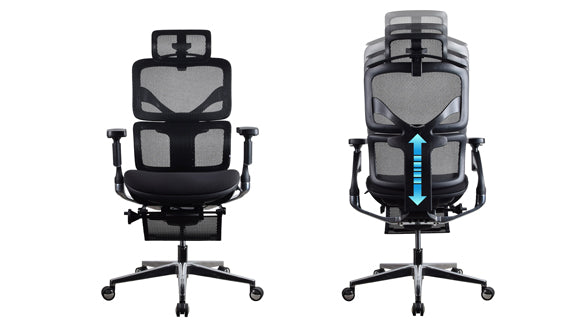 Chaise ergonomique de bureau noire réglable - TERRANA PREMIUM KQUEO