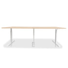 Table de réunion réglable en hauteur électrique - TRIO blanc-chene-clair