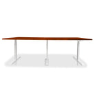 Table de réunion réglable en hauteur électrique - TRIO blanc-chene-acajou