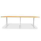 Table de réunion réglable en hauteur électrique - TRIO blanc-chene-blond
