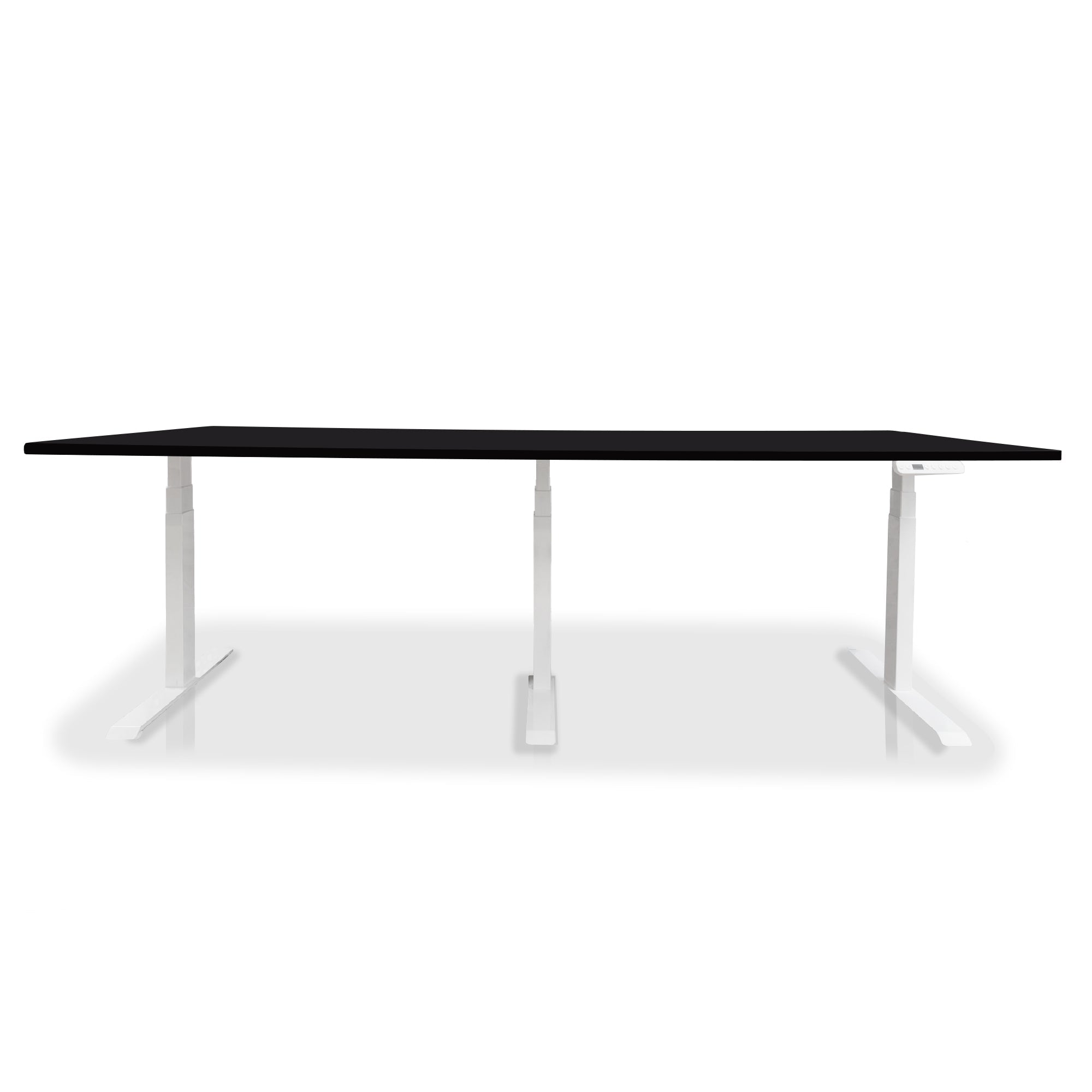 Table de réunion réglable en hauteur électrique - TRIO blanc-noir