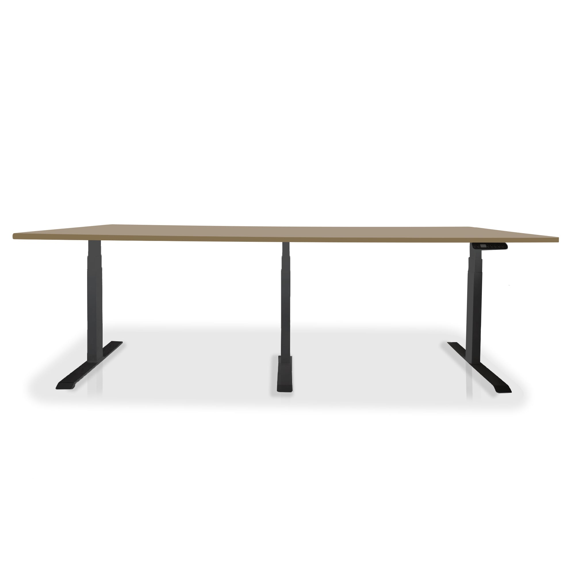 Table de réunion réglable en hauteur électrique - TRIO noir-beige-taupe