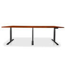 Table de réunion réglable en hauteur électrique - TRIO noir-chene-acajou