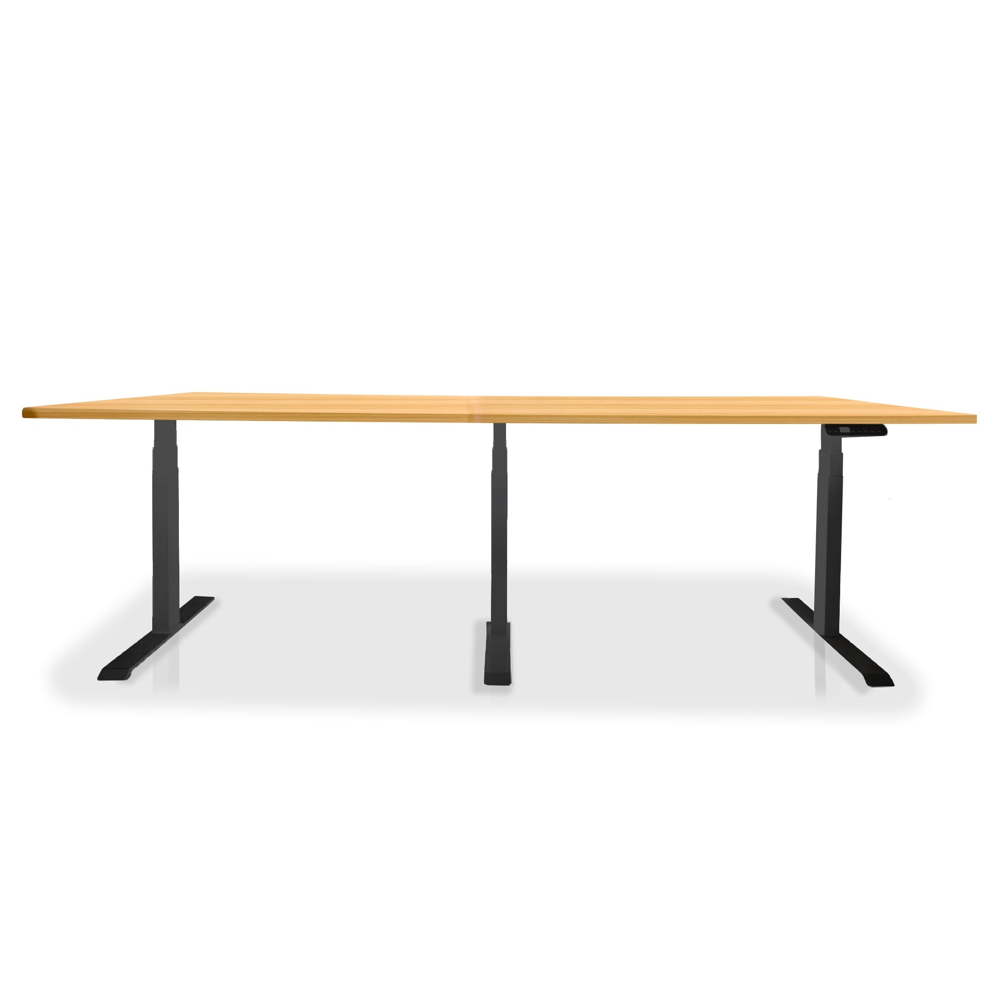 Table de réunion réglable en hauteur électrique - TRIO noir-chene-blond