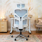 chaise de bureau TERRANA bouclette blanche