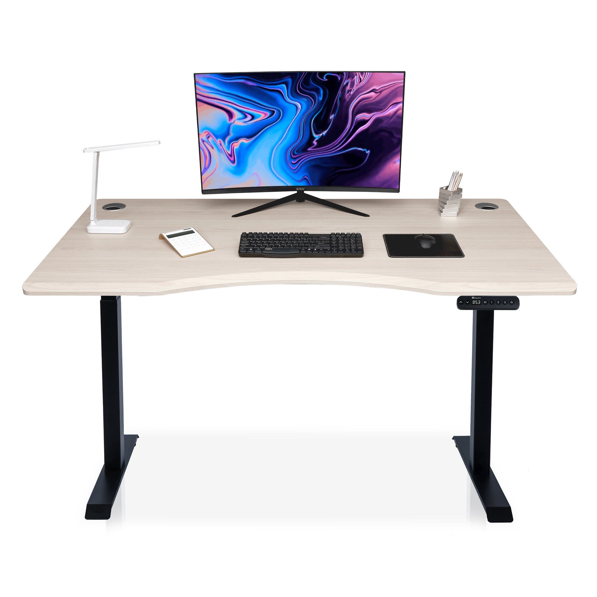 smooth-dynamic-bureau-assis-debout-incurve noir-chene-clair