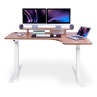 Bureau assis debout d’angle - CORNER L 180x120 cm blanc-chene-naturel