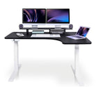 Bureau assis debout d’angle - CORNER L 180x120 cm blanc-noir