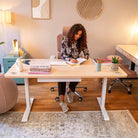 bureau assis debout DYNAMIC SQUARE assis coloris blanc chene clair_ambiance