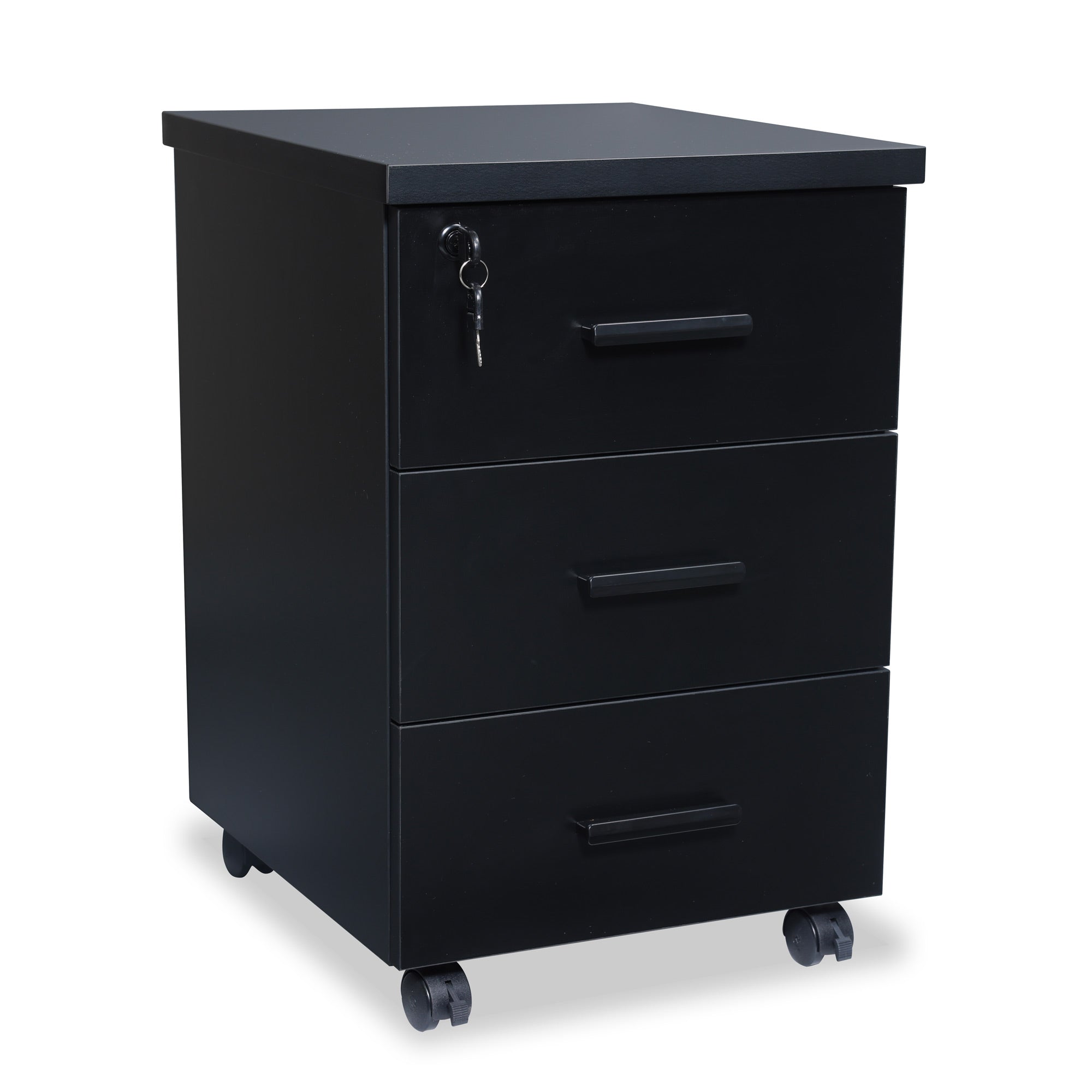 caisson de rangement 3 tiroirs mobile noir Kqueo