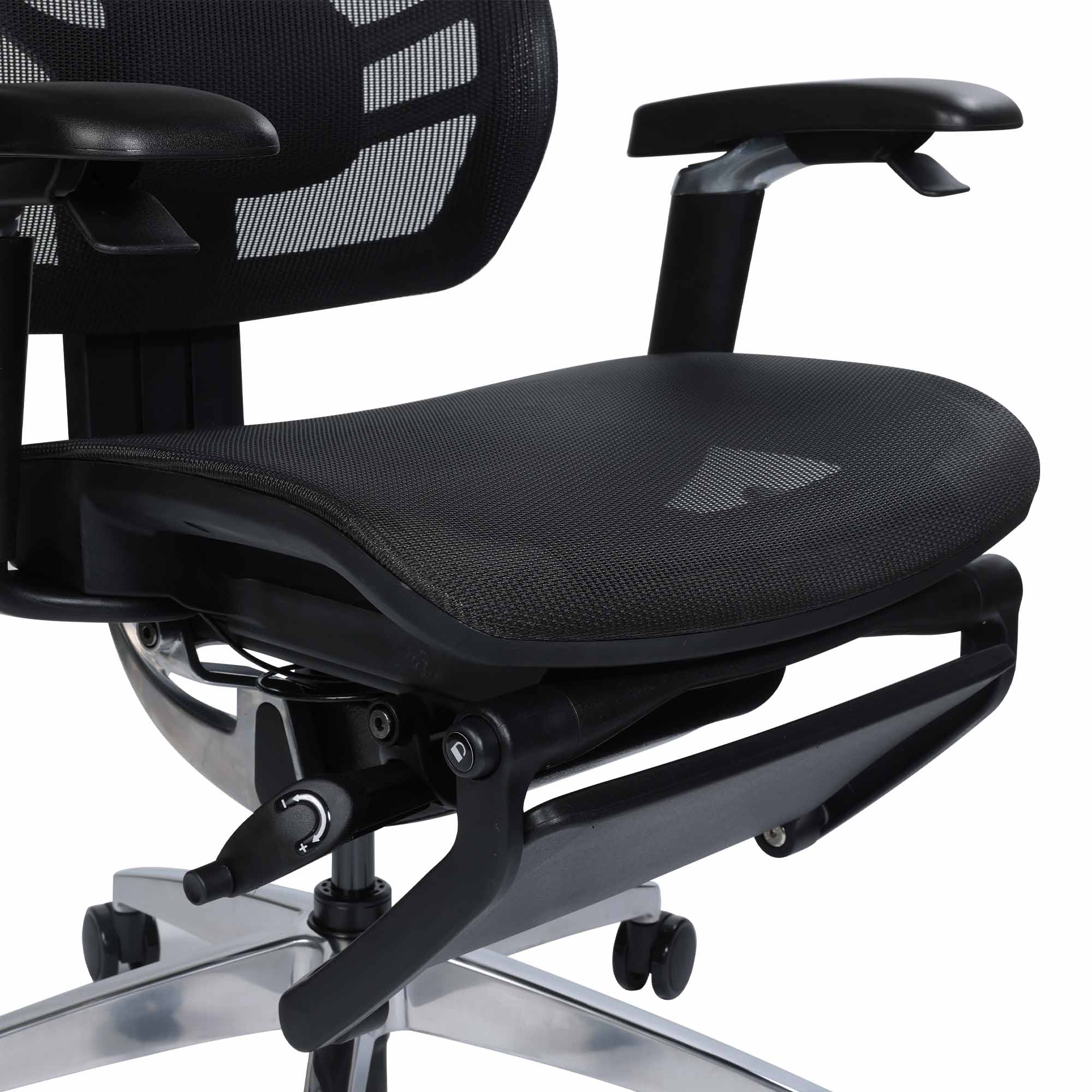 assise en maille chaise ergonomique noire ARIA KQUEO