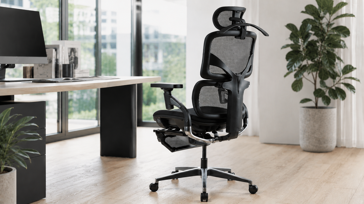 Chaise ergonomique TERRANA PREMIUM en situation dans un bureau, pour une utilisation intensive jusqu'à 12 heures par jour