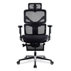 Chaise ergonomique de bureau TERRANA PREMIUM noire en mousse et maille, vue de trois quarts